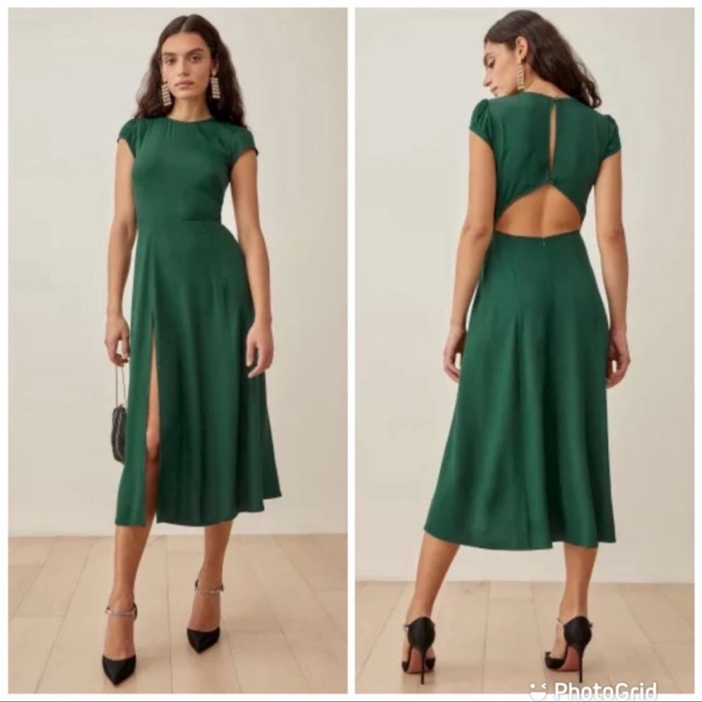 Reformation Emerald Green Midi Dress